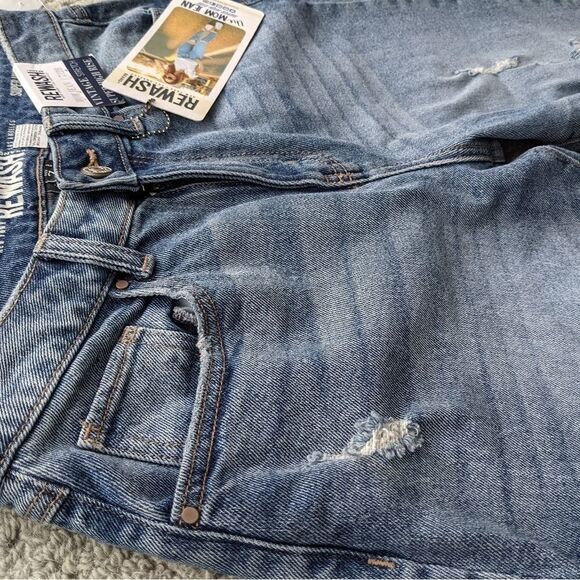 REWASH MOM jeans super high rise distressed raw hem size 28 G2 - Picture 4 of 11
